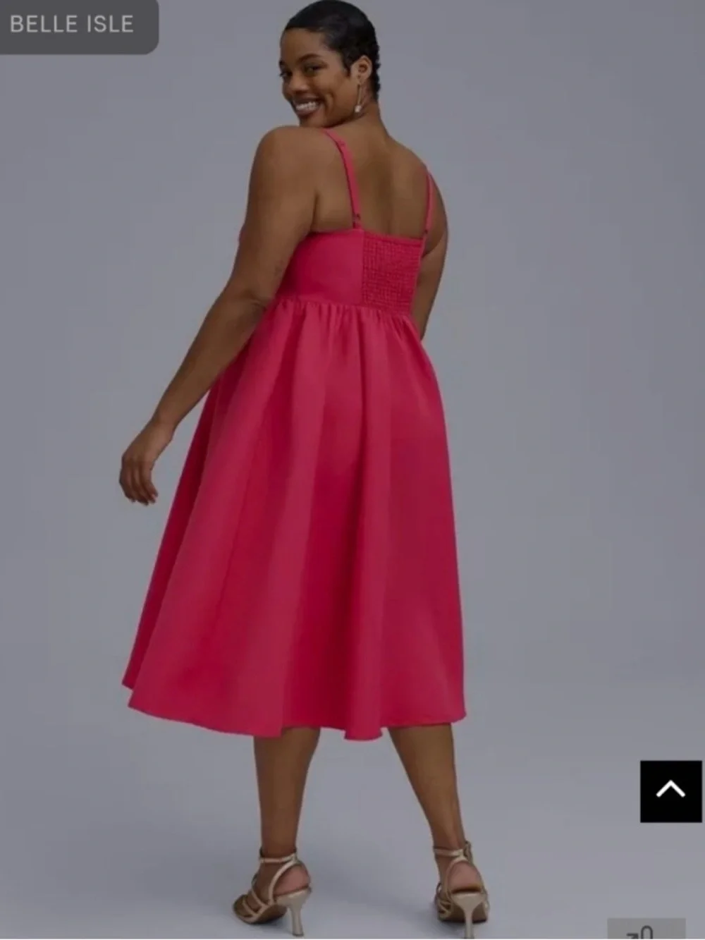 torrid Vibrant Pink Tie-Front Midi Dress - Picture 3 of 4